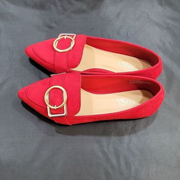 BRAND NEW ROUGE HELIUM JUSTIFY  POINTY TOE COMFORTABLE FAUX SUEDE BALLET FLAT - Picture 7 of 15